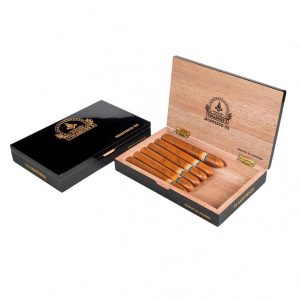 Popular promotional rectangle high gloss paint cedar wooden boxes for travel cigar case wholesale