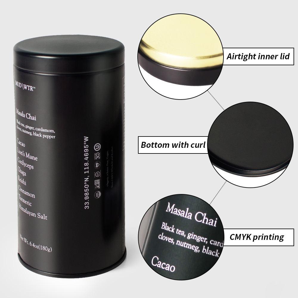 Custom Luxury Metal Empty Packaging Airtight Tea Coffee Ground Storage Round Boxes Small Canned Coffee Bean Tin Cans - 图片 5