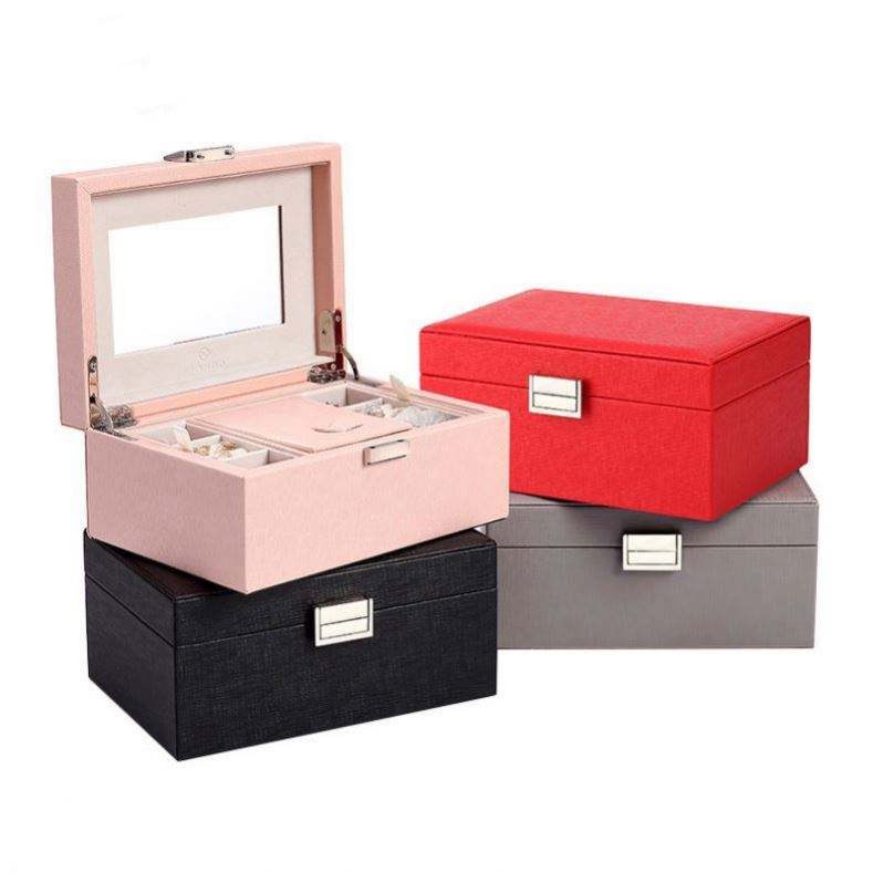 Custom unique necklace jewelry box leather luxury ring jewelry box - Image 2