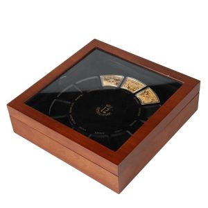 Factory ODM Wholesale Luxury Display Lid MDF Wooden Coins Collections Box Holder