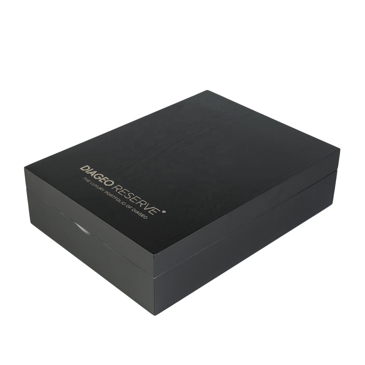 Factory Handmade Custom Laser Pattern Ash Solid Wood Rectangle Luxury Black Wine Wood Box - 图片 5