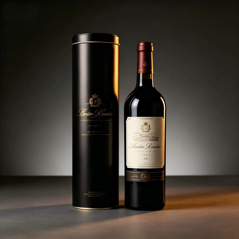 Metal wine bottles, tin cans, high-end wine boxes, red wine bottles, iron cans