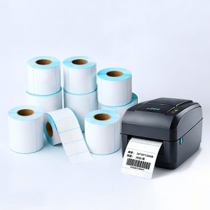 Self-adhesive thermal paper, waterproof printing paper, oil-resistant barcode paper, white self-adhesive paper Supermarket label paper