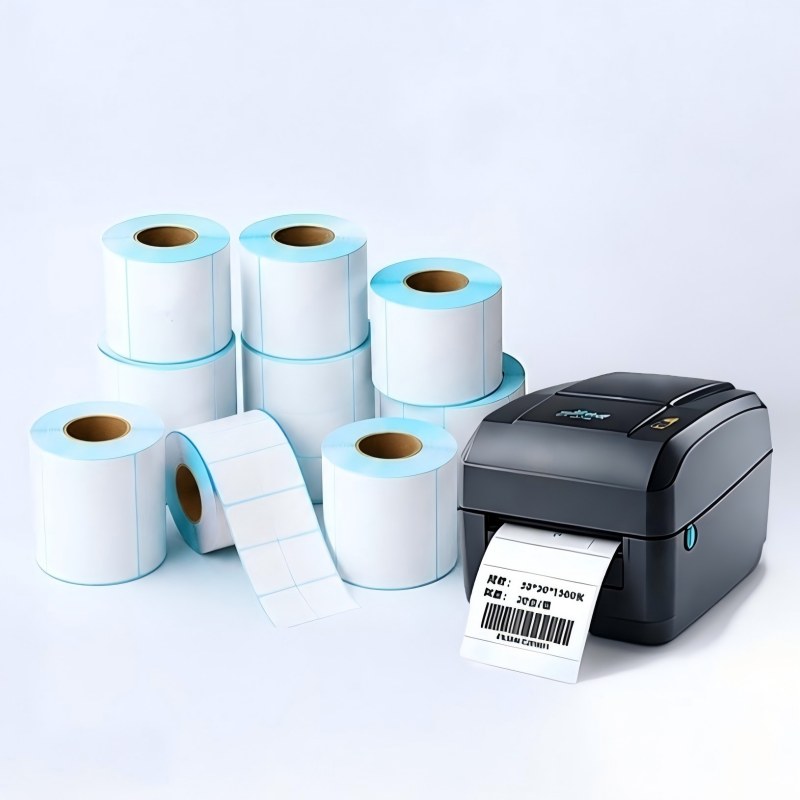 Self-adhesive thermal paper, waterproof printing paper, oil-resistant barcode paper, white self-adhesive paper Supermarket label paper
