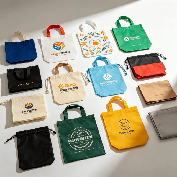 Non-woven bags, colorful non-woven handbags, customized logos, bundle bags, shoe and clothing packaging bags